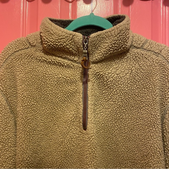 Tan True Grit Sherpa Zip-up Pullover - Picture 4 of 5